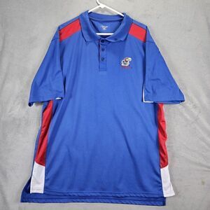 Kansas Jayhawks Polo Mens 2XL Blue Chiliwear NCAA Golf Active Pullover Shirt